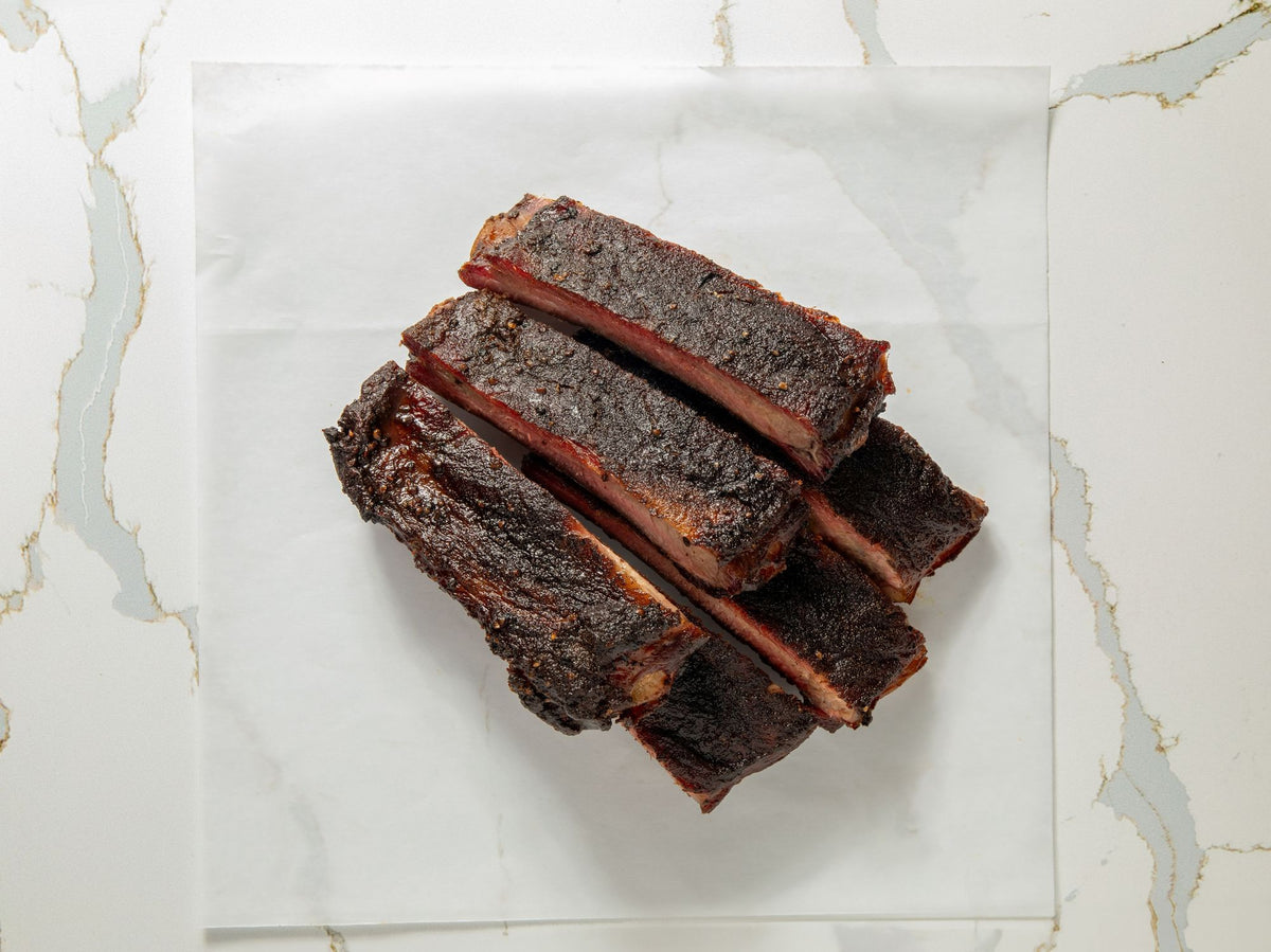 Smoked St. Louis spare ribs at Embark Smoked Meats, Boonton NJ